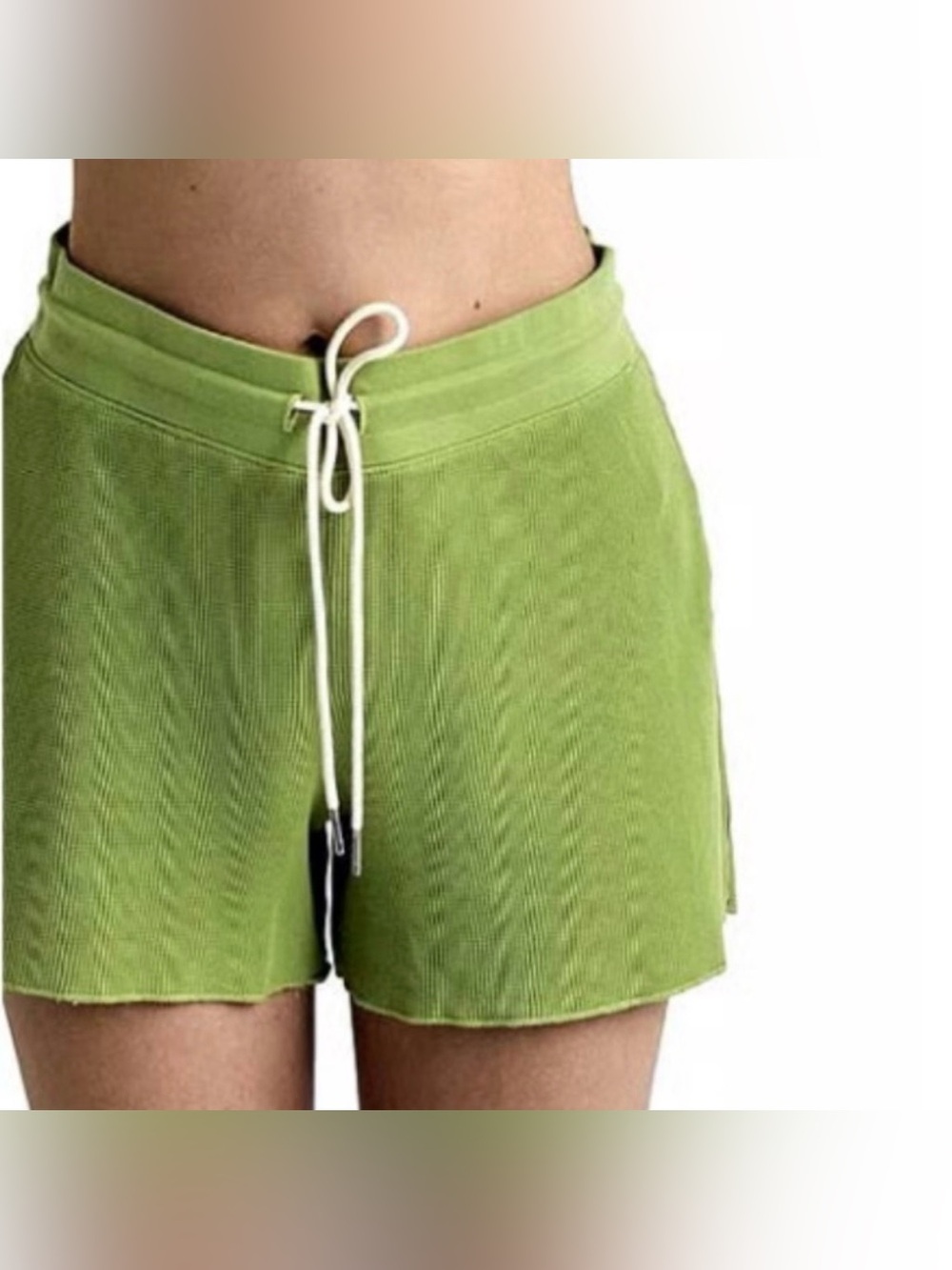Mate the Label Thermal Organic Cotton Waffle Shorts Lime Green Size XL